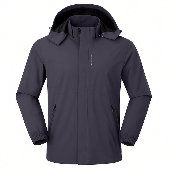 Chaqueta Corta Viento Termica Impermeable Outdoor Hombre Cierre Con Gorro