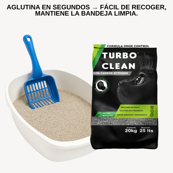 Arena Aglutinante Turbo Clean Odor Control 20kg Manzana