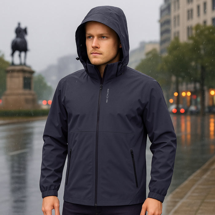 Chaqueta Corta Viento Termica Impermeable Outdoor Hombre Cierre Con Gorro