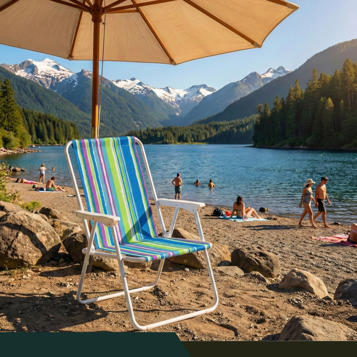 Silla Camping Plegable Playa Piscina Portátil Exteriores Amarillo