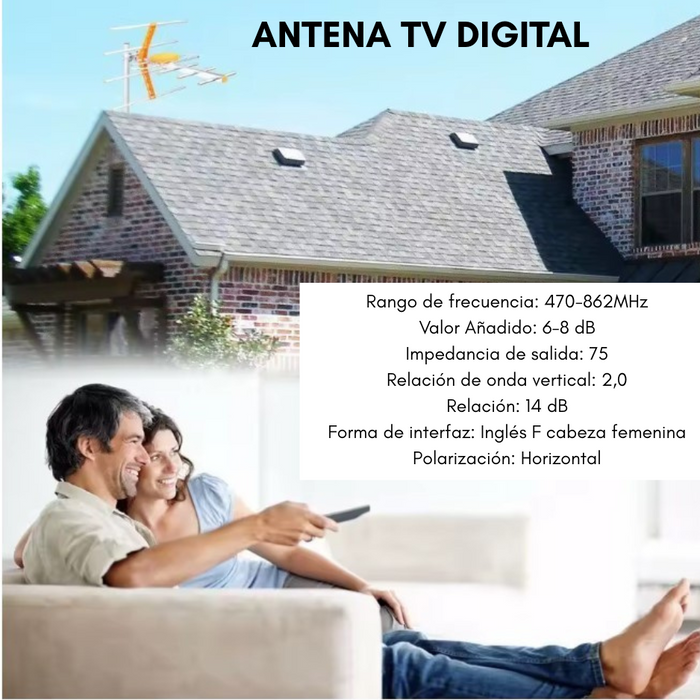 Antena De Television Digital Para Exteriores Hdtv Cable 15m