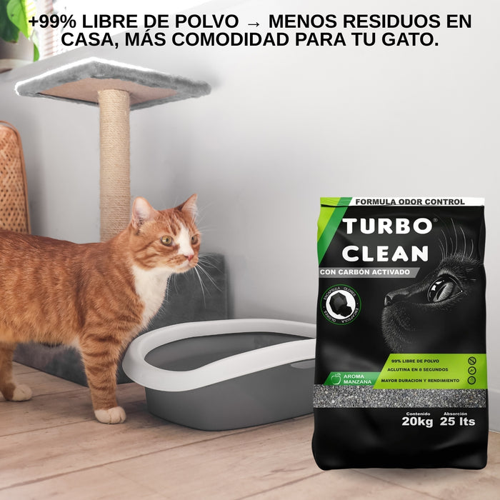 Arena Aglutinante Turbo Clean Odor Control 20kg Manzana