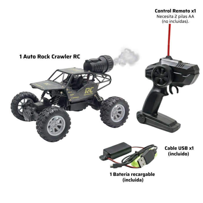 Auto Control Remoto Rock Crawler 2.4 1/18 Rc Humo 4x4