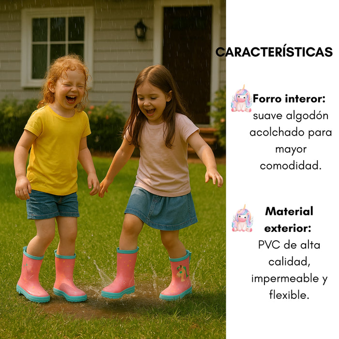 Botas Impermeables Para Niñas De Plástico Antideslizante