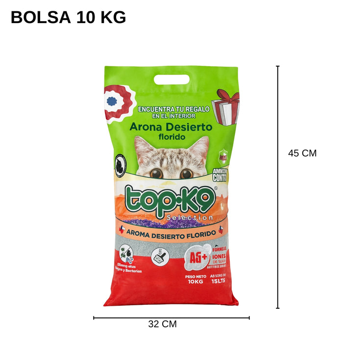 Arena Aglutinante Topk9 10kg Brisa Marina, Bentonita Sódica