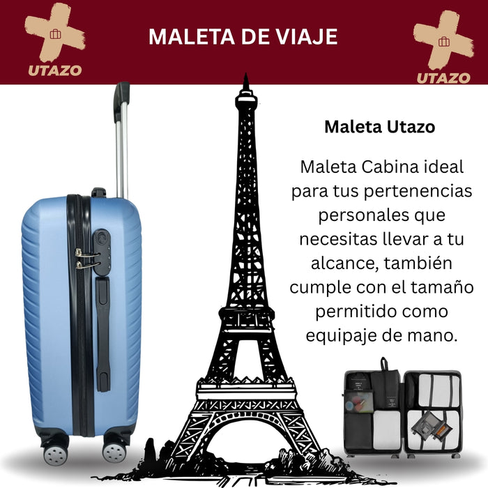Maleta Cabina Utazo Carry On 10kg + Set Bolsa Organizadora
