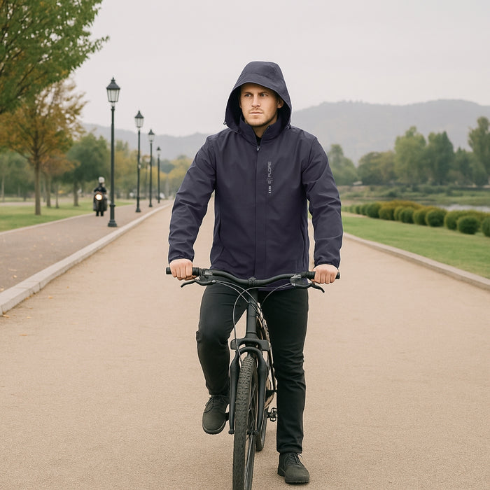 Chaqueta Corta Viento Termica Impermeable Outdoor Hombre Cierre Con Gorro