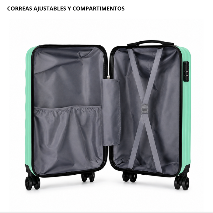 Maleta Cabina De 10 Kg Equipaje Chica Ruedas Viajes Avión - Verde