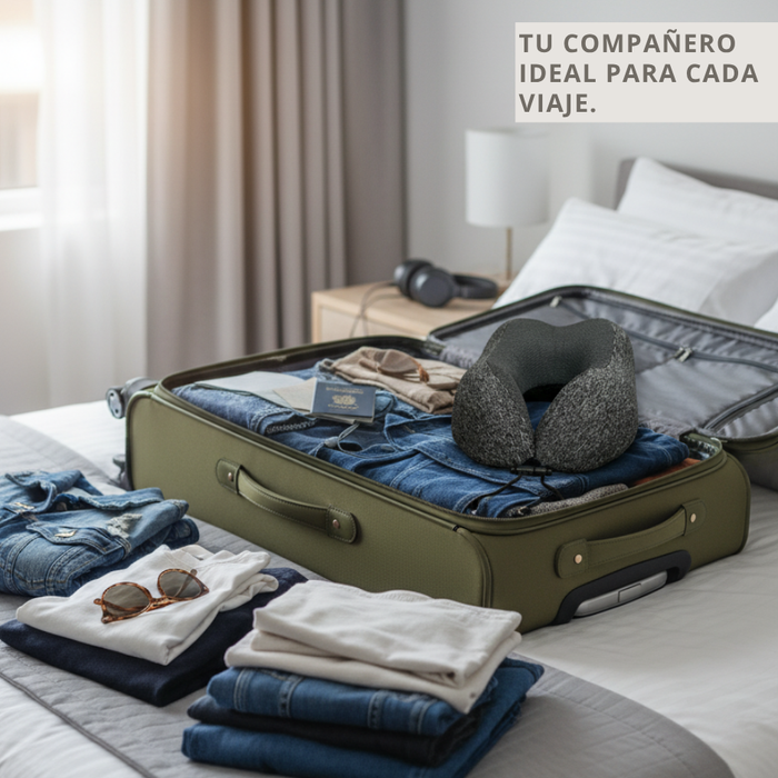 Almohada Viscoelastica Viaje Cuello Cojín Relajante Tapa Ojo