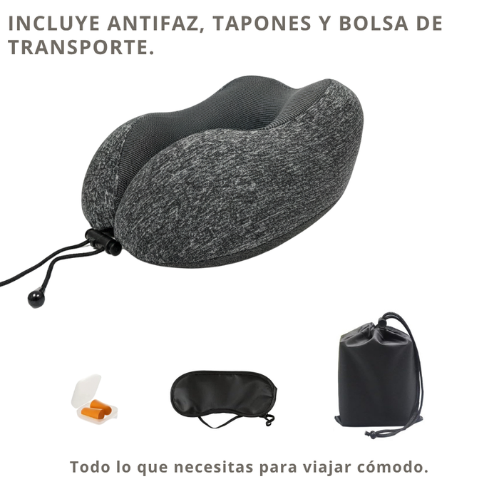 Almohada Viscoelastica Viaje Cuello Cojín Relajante Tapa Ojo