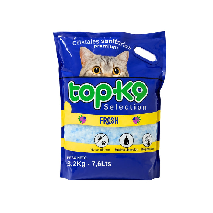 Cristales Sanitarios Topk9 Fresh 3,2 Kg Arena Premium Gatos