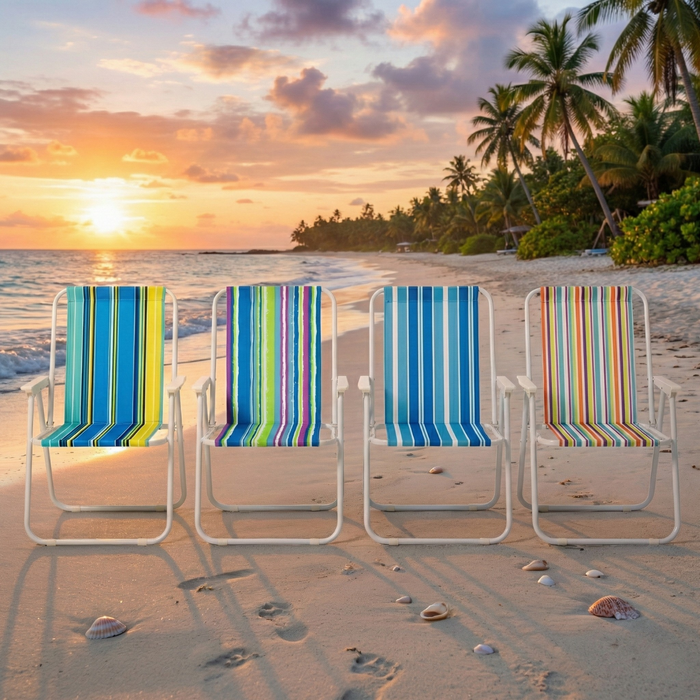 Silla Camping Plegable Playa Piscina Portátil Exteriores Azul