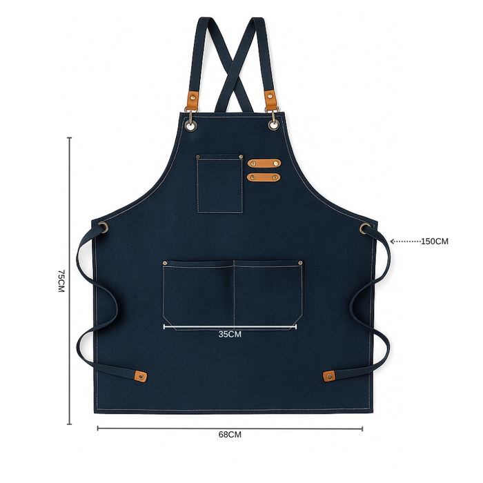 Pechera Delantal Cocina Barbacoa Parrilla Premium Peluquero Negro Batman Azul Marino