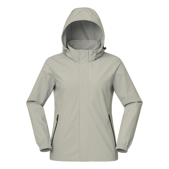 Chaqueta Corta Viento Termica Impermeable Transpirable Mujer Con Gorro Cierre Metalico