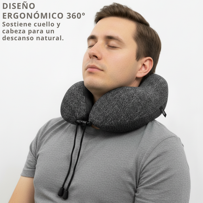Almohada Viscoelastica Viaje Cuello Cojín Relajante Tapa Ojo