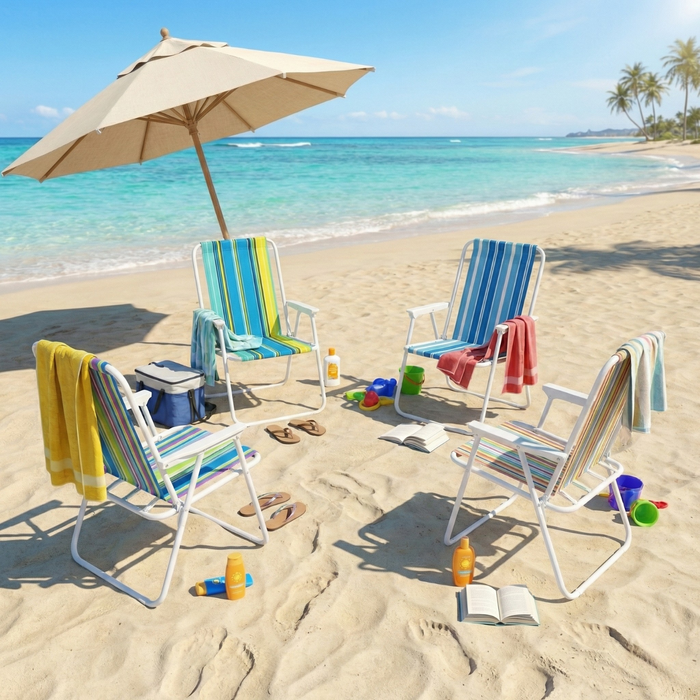 Silla Camping Plegable Playa Piscina Portátil Exteriores Amarillo