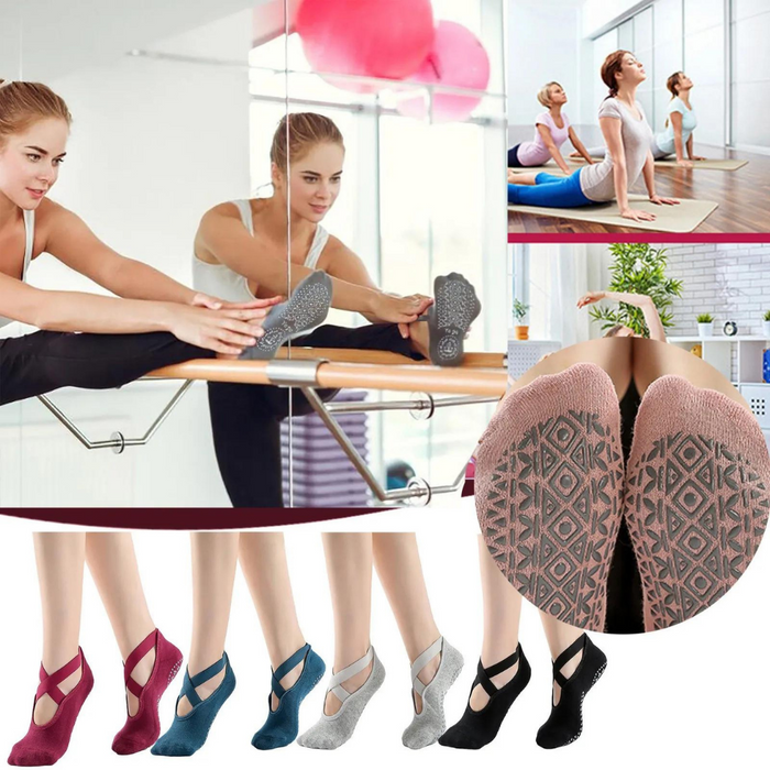 Calcetines Antideslizantes Yoga Pilates Fitnics Set 6 Pares