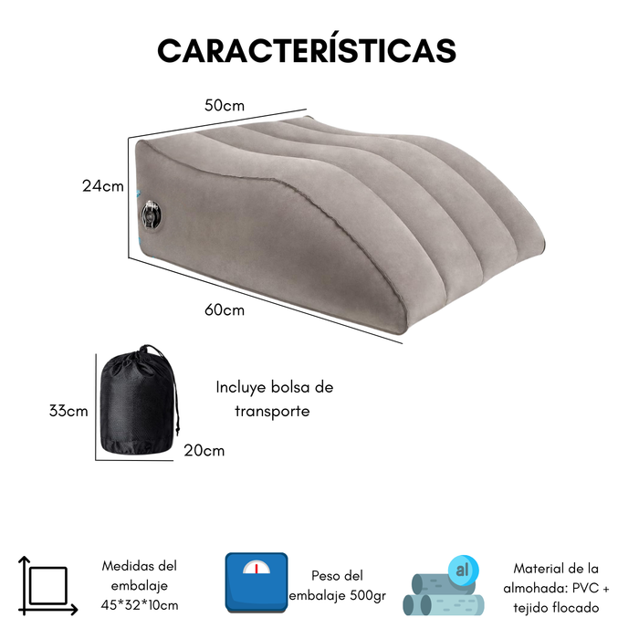 Cojín Elevador De Piernas Para Dormir + Bolsa Almacenamiento