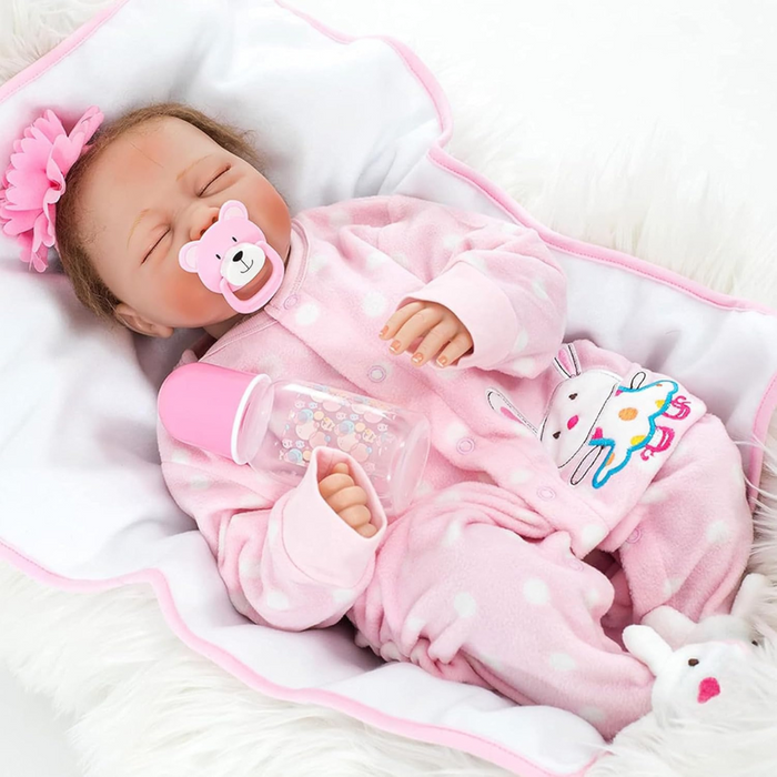 55cm Muñeca De Bebé Reborn Bebe Niña De Silicona Y Algodón