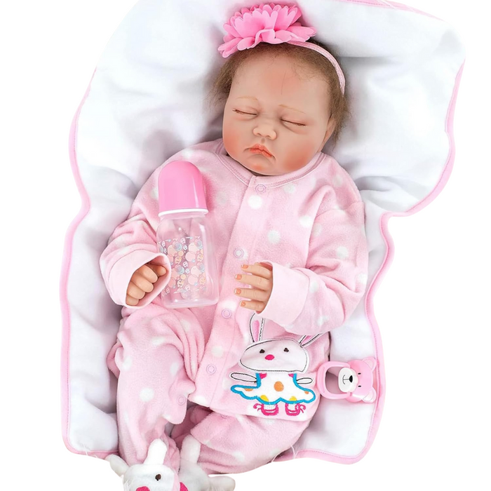 55cm Muñeca De Bebé Reborn Bebe Niña De Silicona Y Algodón