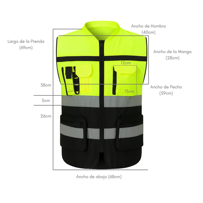 Chaleco Geólogo Ingeniero Reflectante Bolsillos Premium