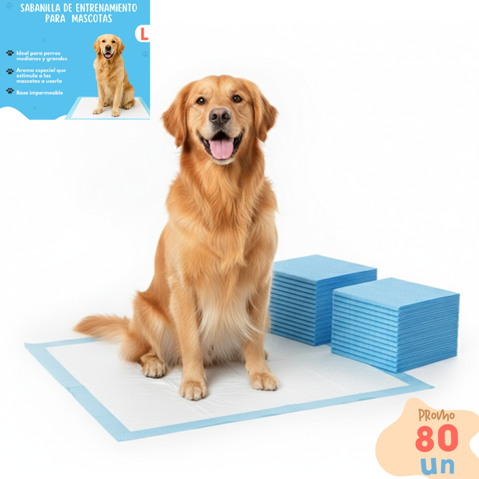 80 Pañales Sabanillas Entrenamiento Absorbentes Mascota Perros 60x90cm