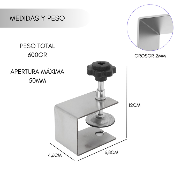 2 Abrazaderas Para Instalación Frontal De Cajón 2mm