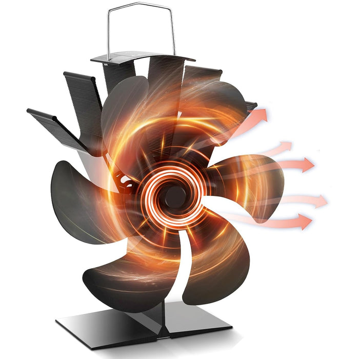 Ventilador Estufa A Leña 6 Aspas Chimenea Sin Electricidad