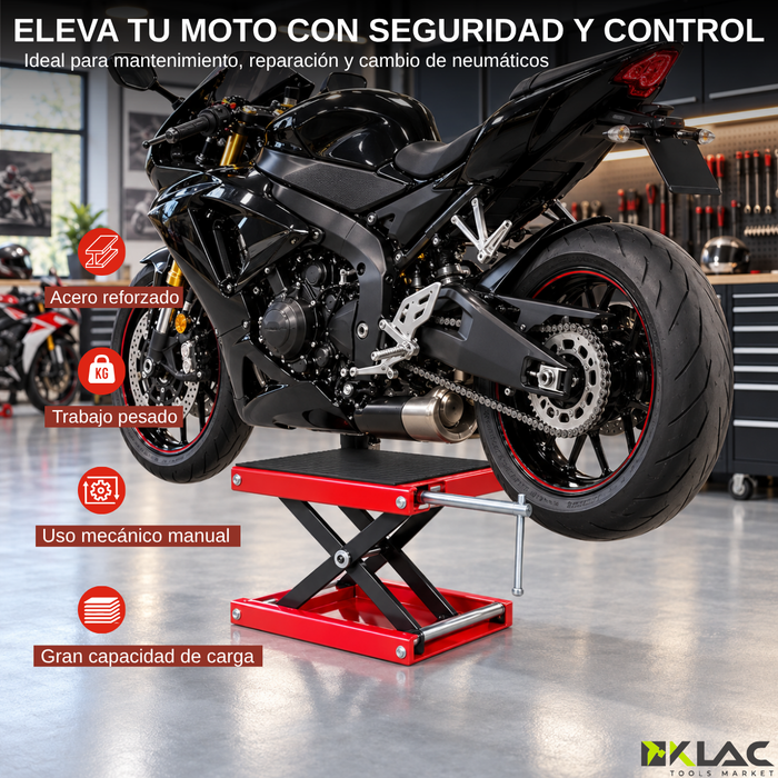 Gata Elevadora Para Moto Tipo Tijera Plataforma 500kg