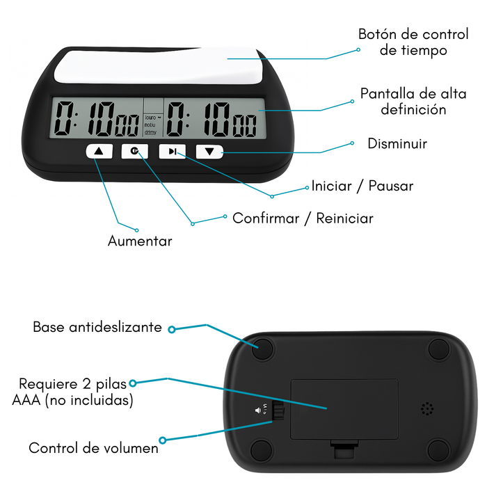 Reloj De Ajedrez Con Temporizador Digital Profesional Torneo
