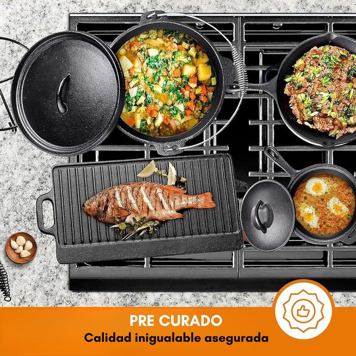 Juego De Ollas Y Sartenes Para Acampar De Hierro