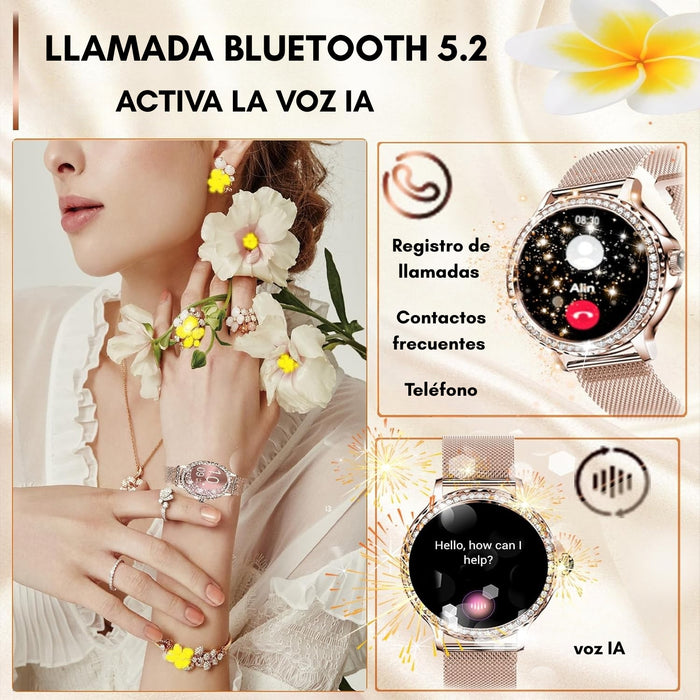 Reloj Inteligente Mujer Elegante Smartwatch Bluetooth Call