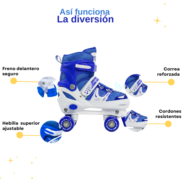 Patines Roller 4 Ruedas Ajustables Artísticos Para Niños