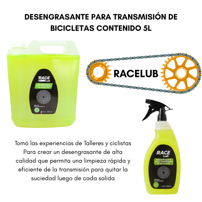 Pack Limpiador Desengrasante Cadenas Bicicletas Racelub 1-5l