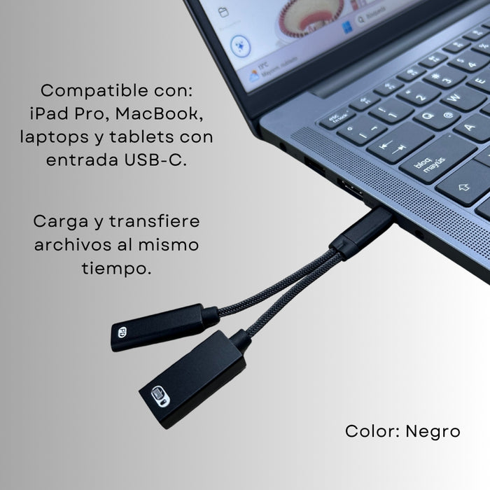 Adaptador Otg Tipo C Usb 3.0 Con Alimentación Macho Hembra