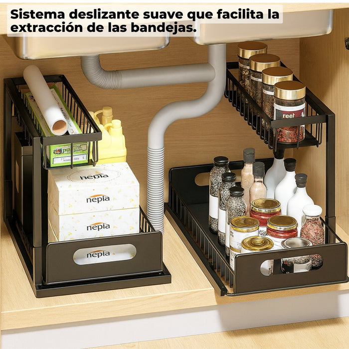 Organizador Estante Multiuso Bajo Lavaplatos Cocina Baño