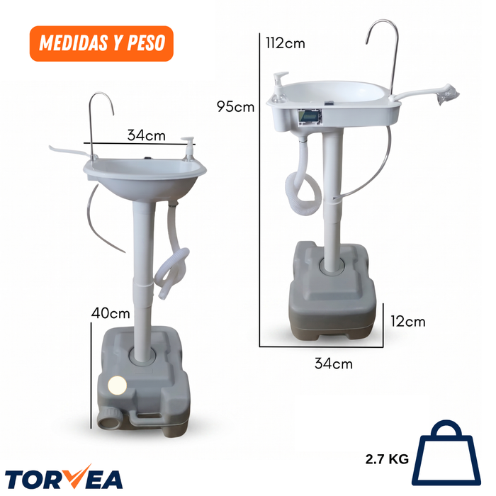 Lavamanos Portátil 20 L Baño Químico Camping Outdoor