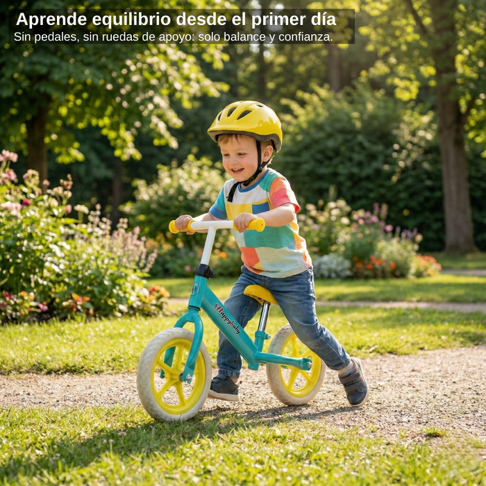 Bicicleta Bebé Equilibrio Niños Asiento Ajustable Infantil Amarillo