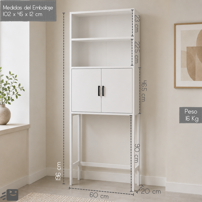 Estante Organizador De Baño Con 2 Puertas