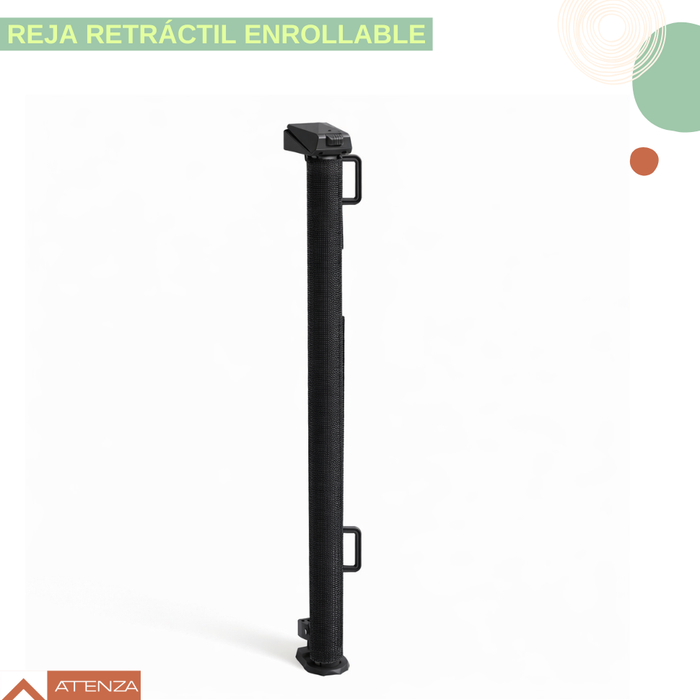 Reja Seguridad Escalera Para Niños Y Mascotas Retráctil Negro