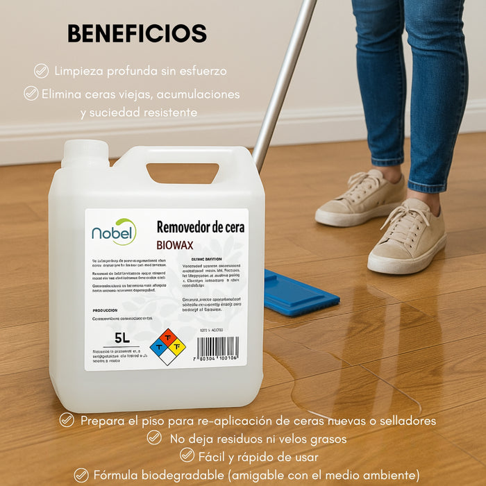 Limpiador Para Pisos Removedor Cera Bidon Limpieza 5 Litros