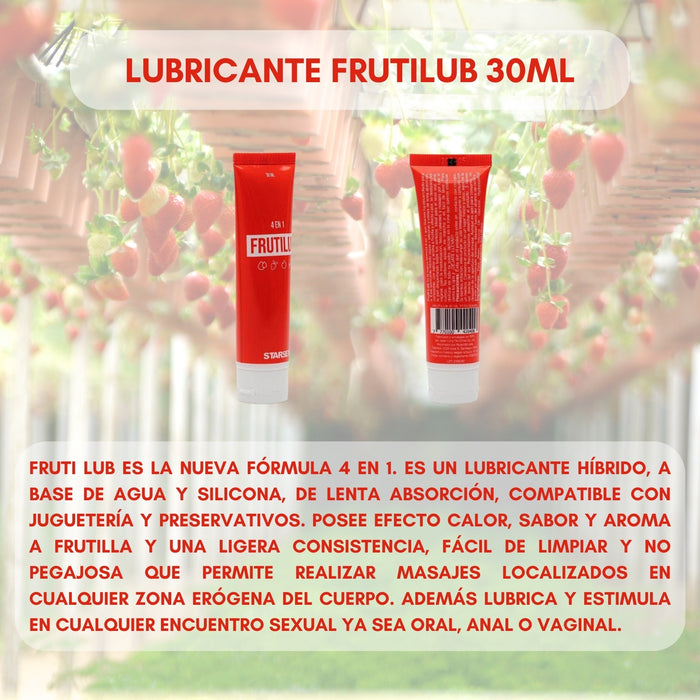 Lubricante Intimo 4 En 1 Frutilub Sabor Frutilla 30ml