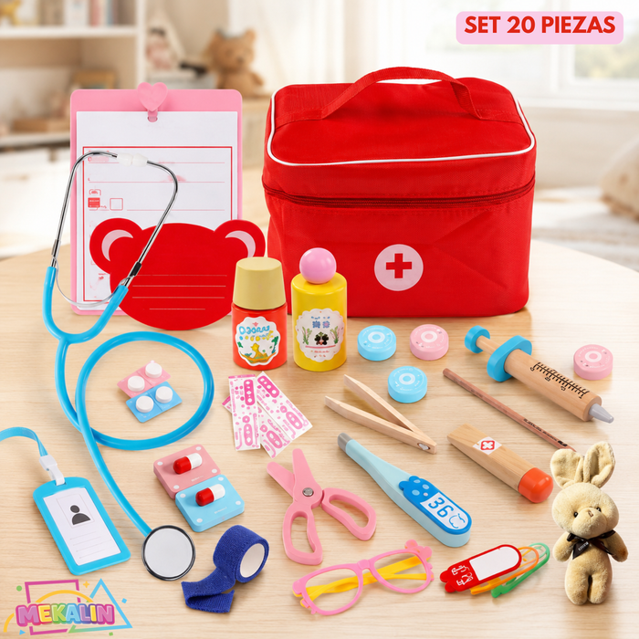 Set Juego De Roles Doctor Juego Madera Niños