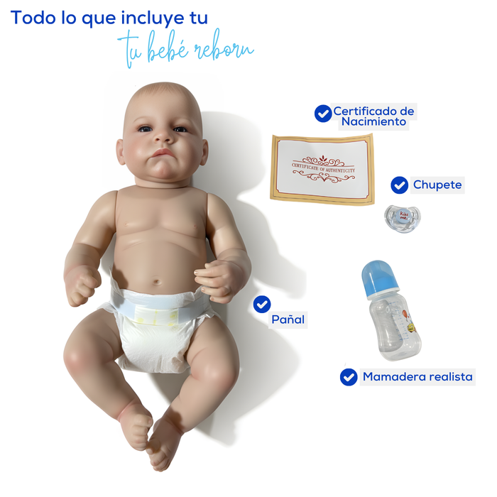 Muñeco Juguete Bebé Reborn Silicona Realista Con Accesorios