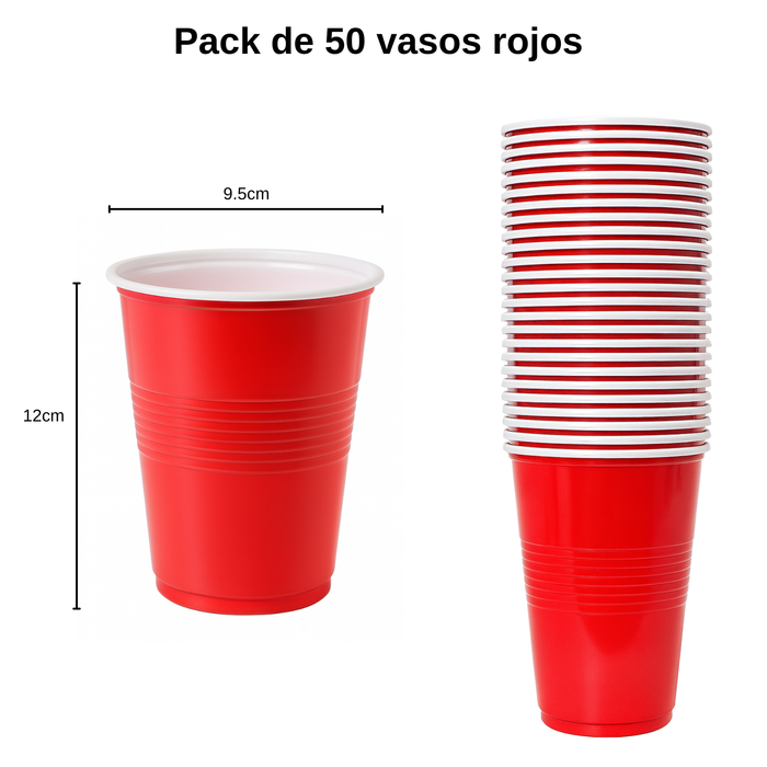 50 Vasos Desechablespara fiestas eventos 500ml