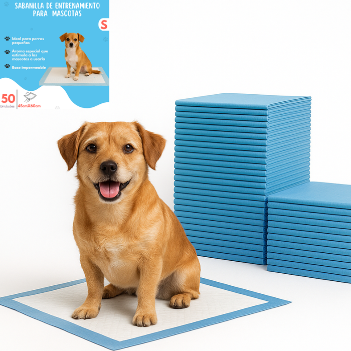 50 Pañales Sabanillas Entrenamiento Absorbentes Mascota Perros 60x45cm