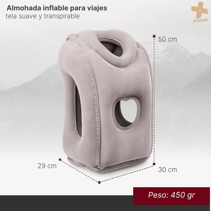 Almohada Cojín Inflable Viajes Avión Portátil Soporte Cuello