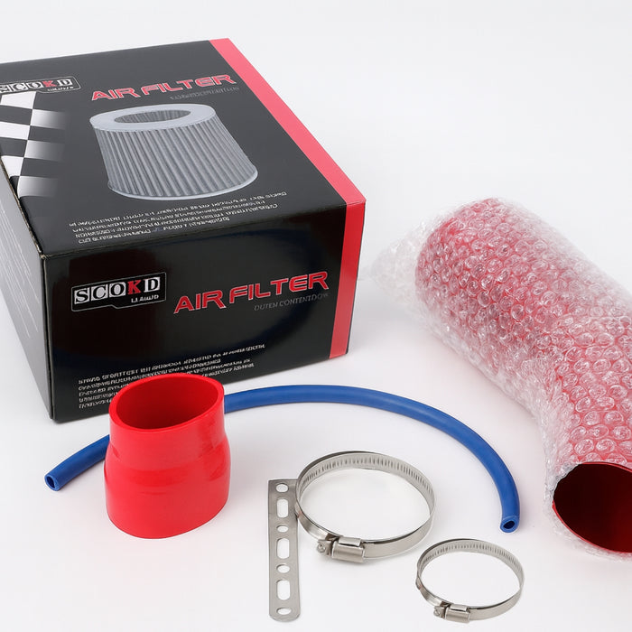 Kit Inducción Corta + Filtro De Aire Cónico Universal Auto
