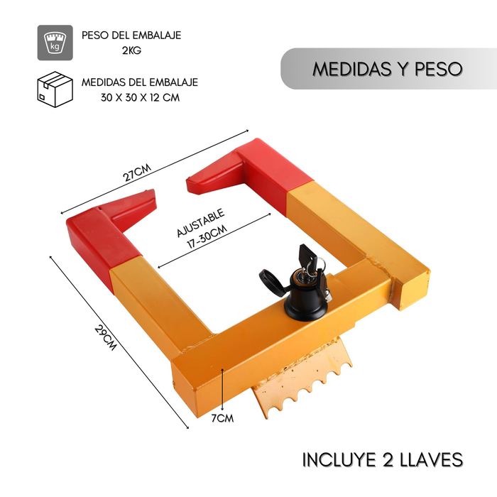 Traba Rueda Pitbull Proteccion Seguridad De Bloqueo Rueda