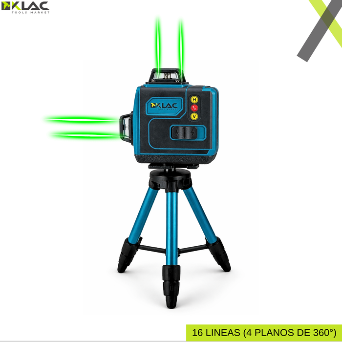 Nivelador Laser 16 L 360° Klac Con Trípode Y Maletin